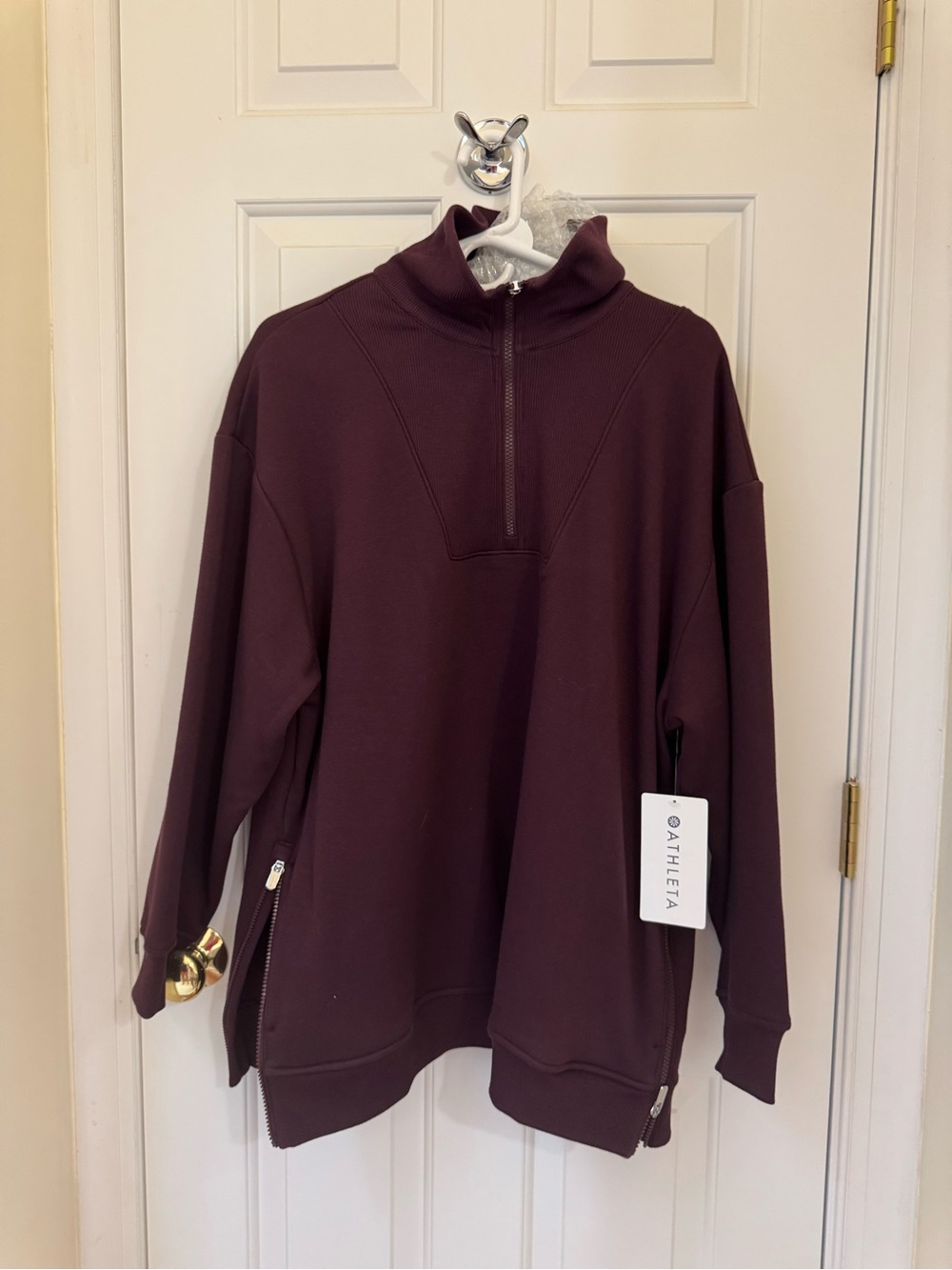 Athleta Women's Half-Zip Cowl Sweater - Plum